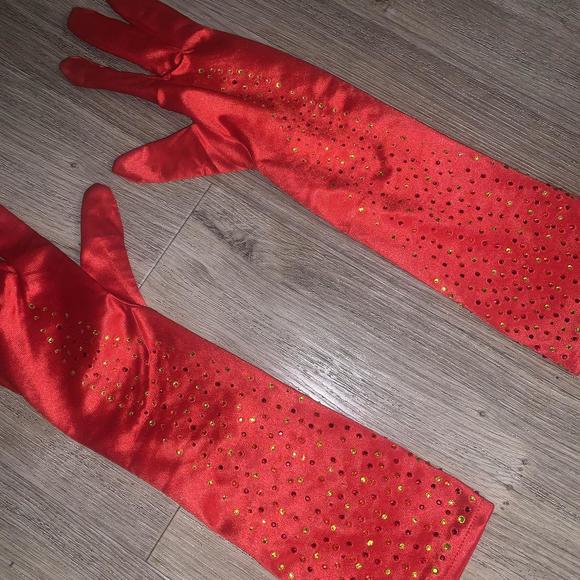 Rhinestoned costume gloves - Picture 2 of 4